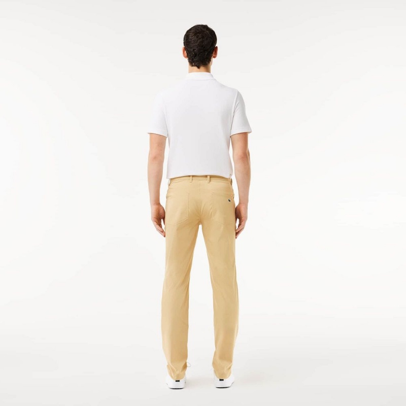 Men's Lacoste 5-Pocket Golf Pants Beige | YTN742650