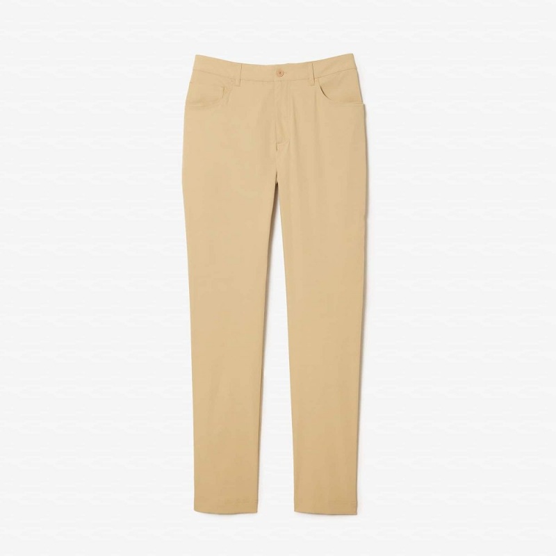 Men's Lacoste 5-Pocket Golf Pants Beige | YTN742650