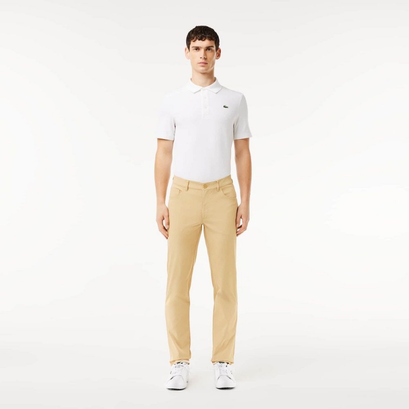 Men\'s Lacoste 5-Pocket Golf Pants Beige | YTN742650