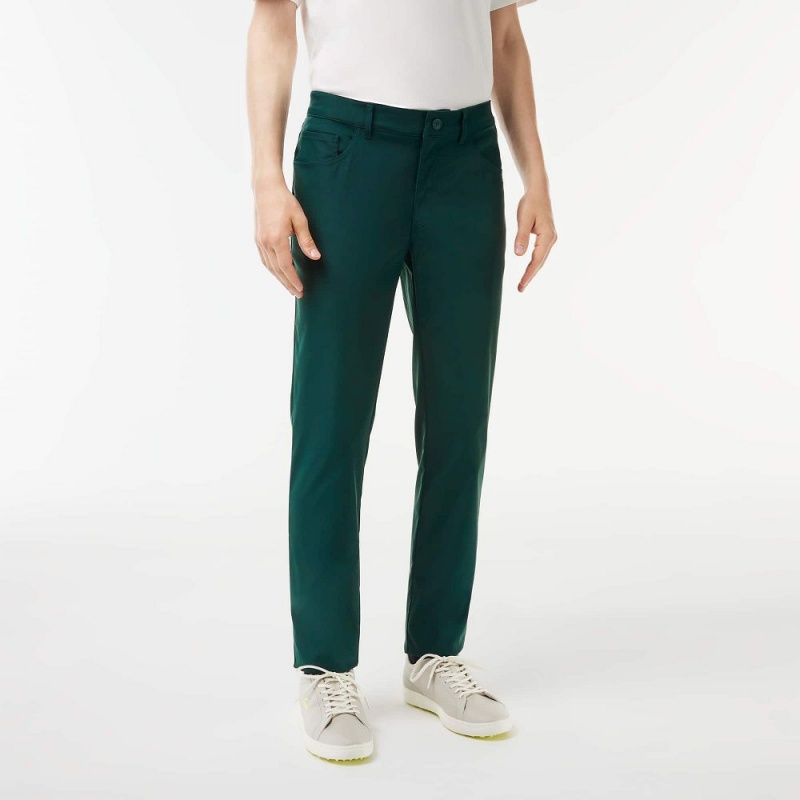 Men's Lacoste 5-Pocket Golf Pants Forest green | CHU864139