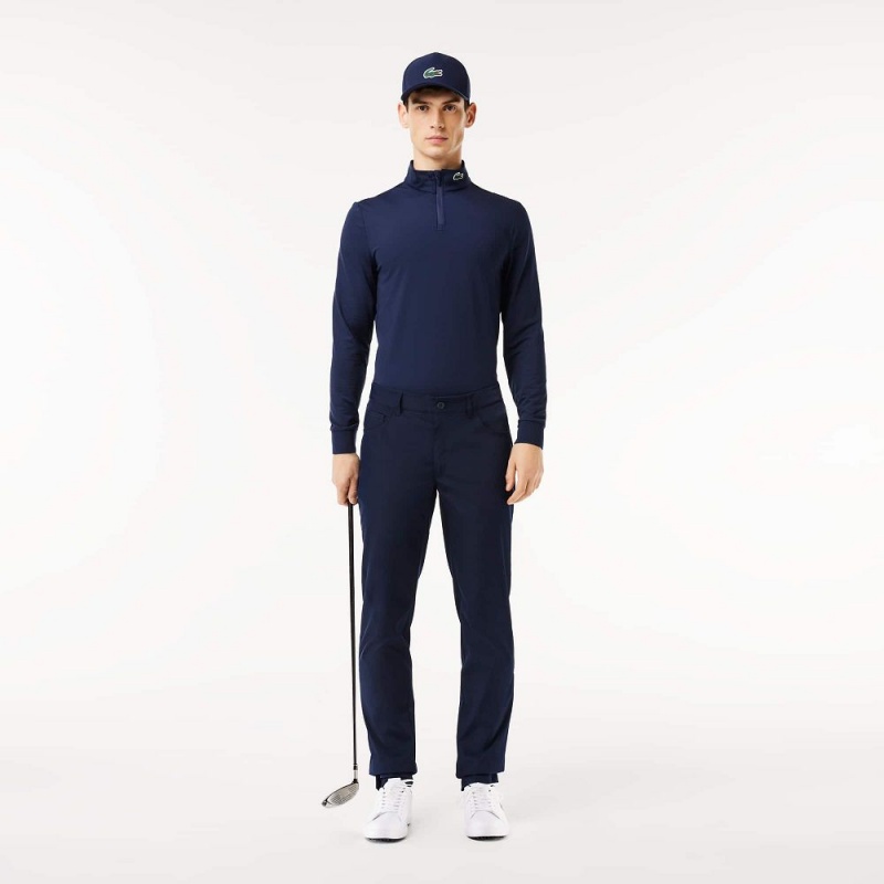 Men's Lacoste 5-Pocket Golf Pants Navy Blue | RNG160852