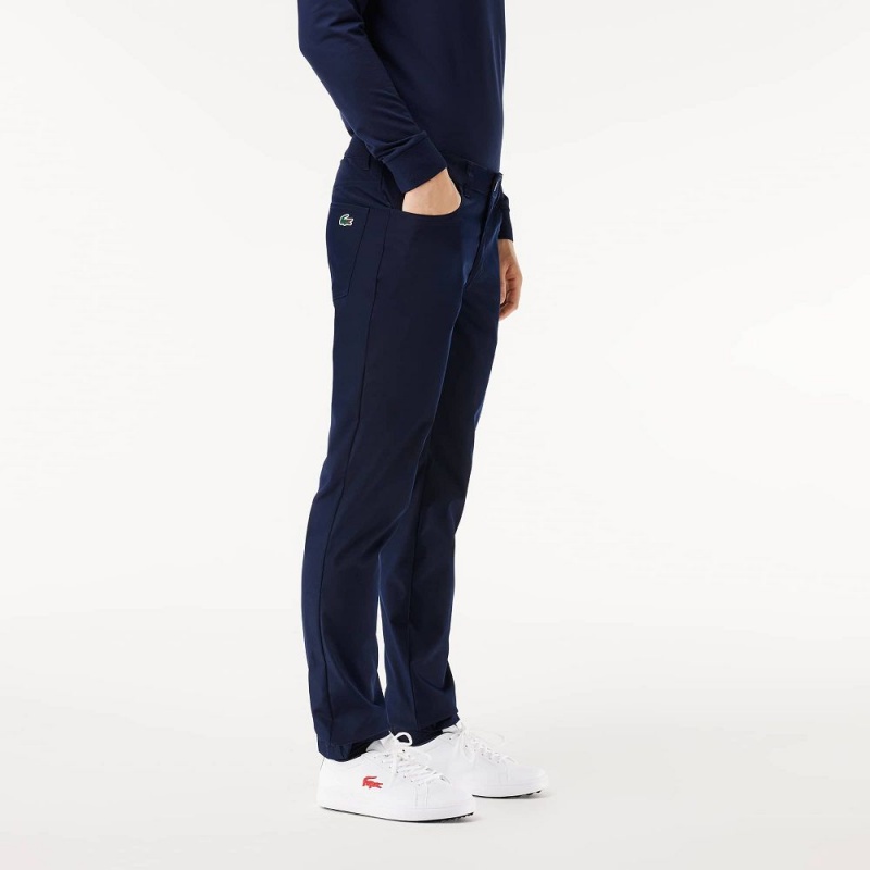 Men's Lacoste 5-Pocket Golf Pants Navy Blue | RNG160852