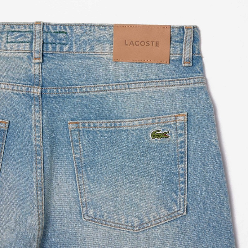 Men's Lacoste 5 Pocket Straight Cut Indigo Jeans Pants Blue | PDH372089