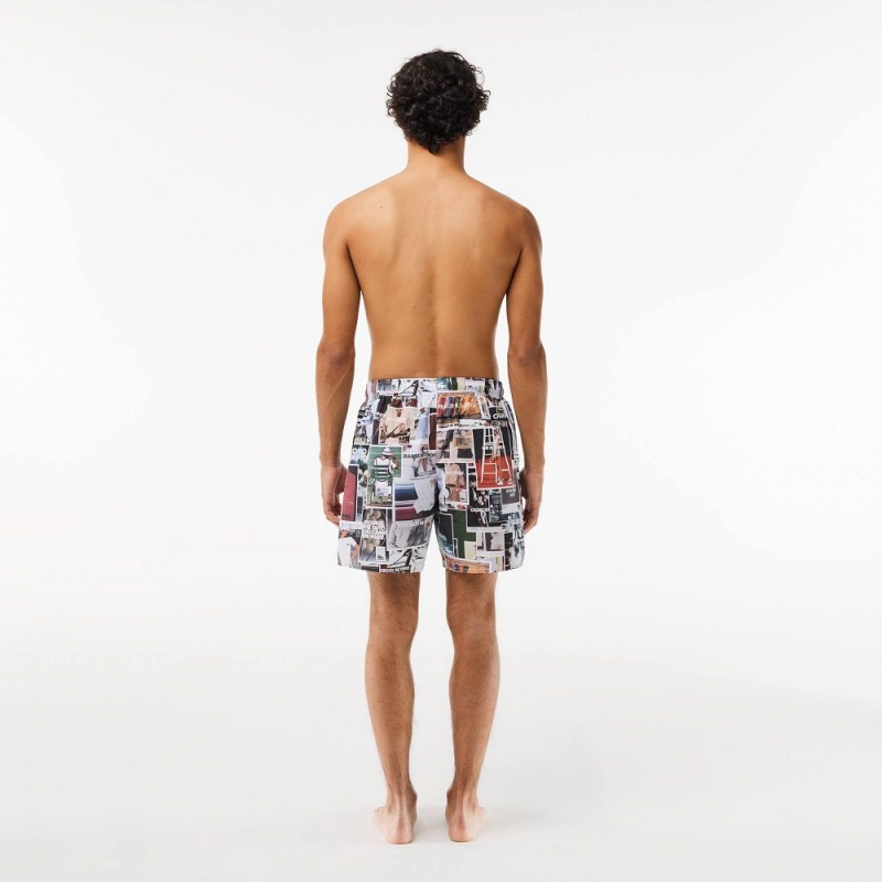 Men's Lacoste 70’s Print Swim Trunks Multicolor | BCL650194