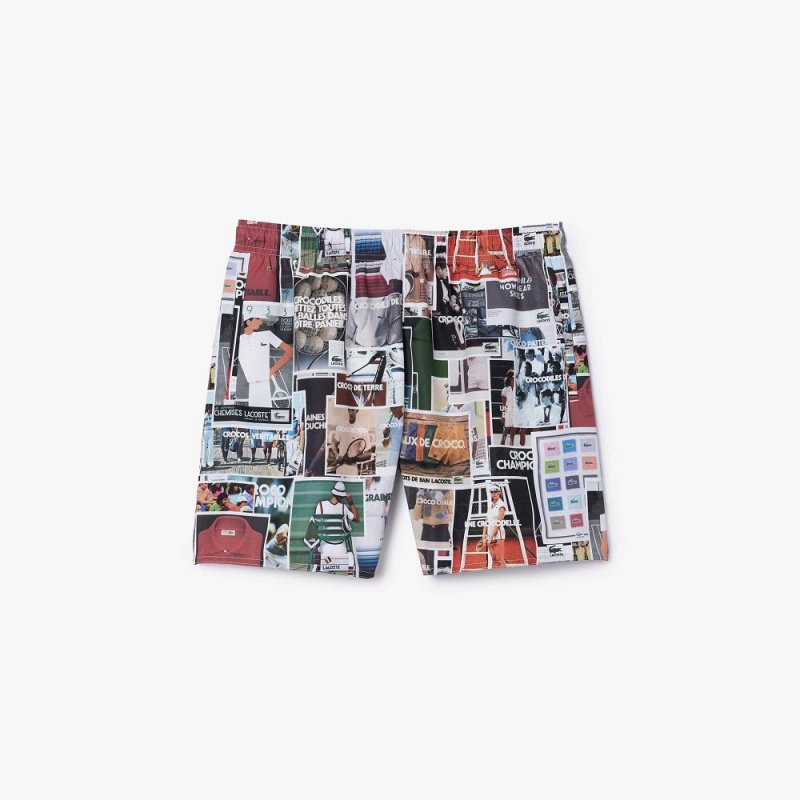 Men's Lacoste 70’s Print Swim Trunks Multicolor | BCL650194