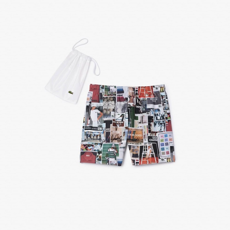 Men's Lacoste 70’s Print Swim Trunks Multicolor | BCL650194