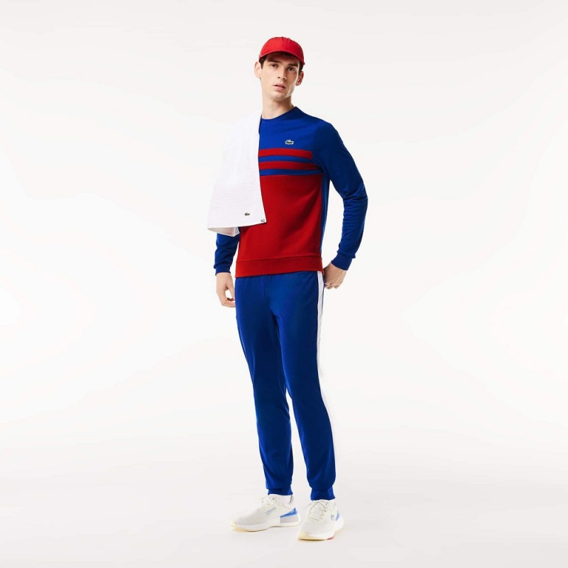 Men's Lacoste Abrasion-Resistant Tennis Sweatshirt Navy Blue Bordeaux | MWV328541