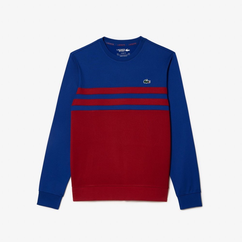 Men's Lacoste Abrasion-Resistant Tennis Sweatshirt Navy Blue Bordeaux | MWV328541