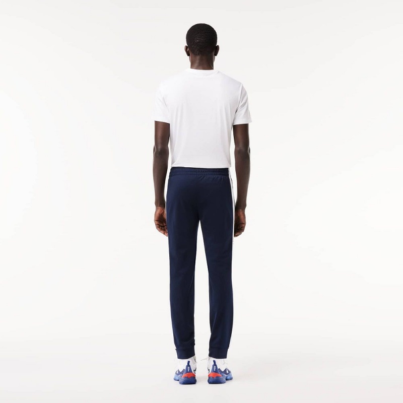 Men's Lacoste Abrasion-Resistant Tennis Sweatpants Navy Blue White | QIF085649