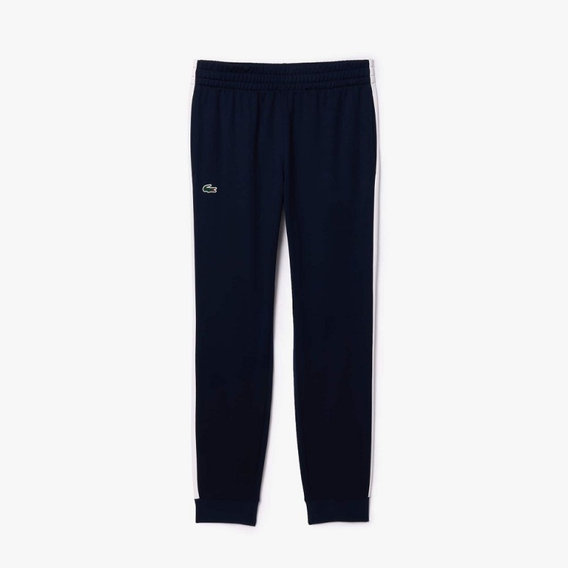 Men's Lacoste Abrasion-Resistant Tennis Sweatpants Navy Blue White | QIF085649