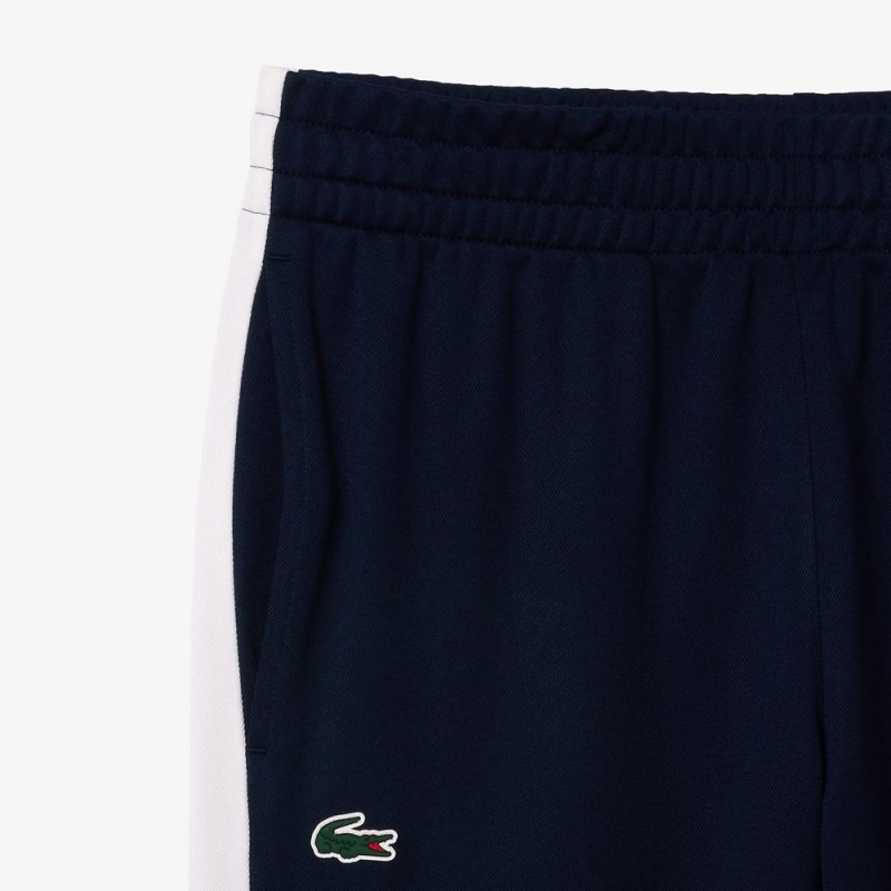 Men's Lacoste Abrasion-Resistant Tennis Sweatpants Navy Blue White | QIF085649