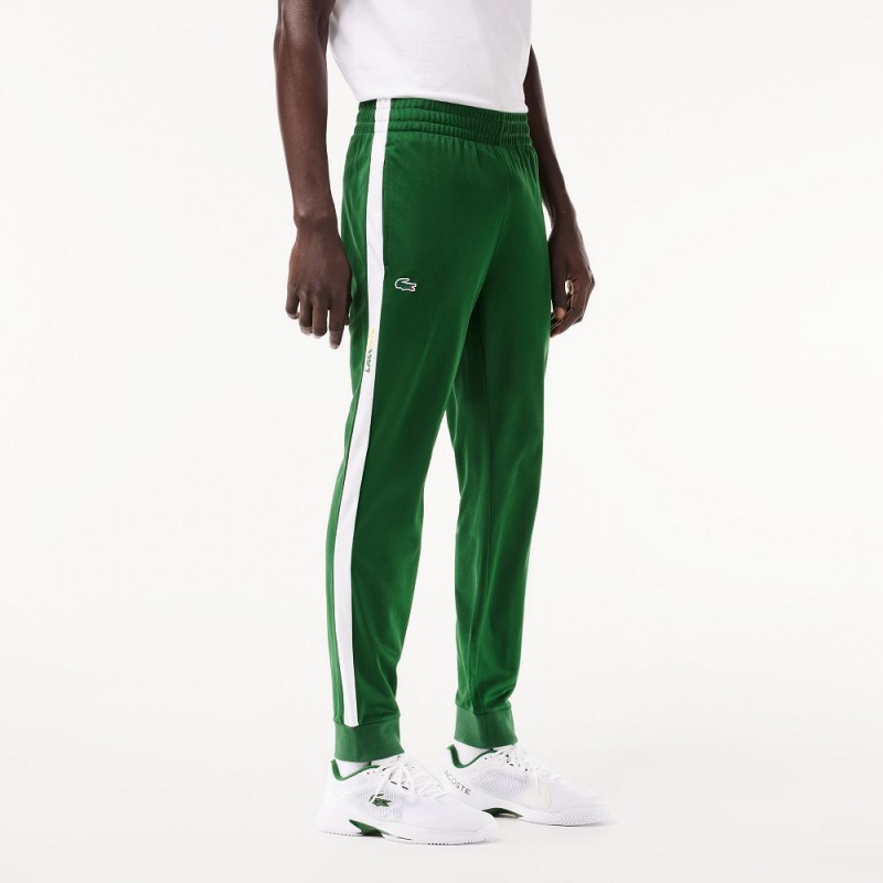 Men's Lacoste Abrasion-Resistant Tennis Sweatpants Green White | IYP834072