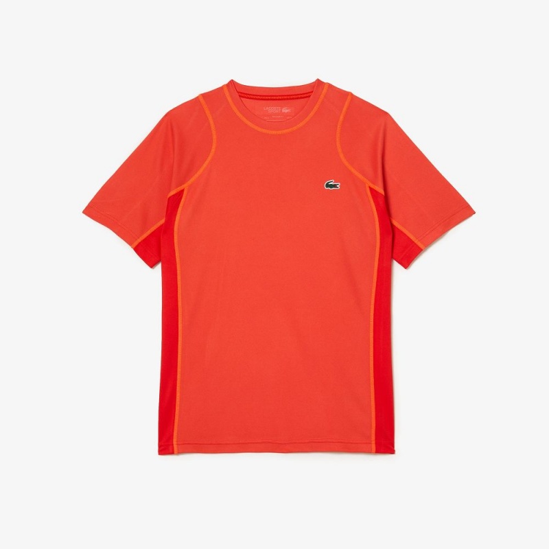 Men's Lacoste Abrasion-Resistant Tennis T-Shirt Orange Red Orange | TKF051879