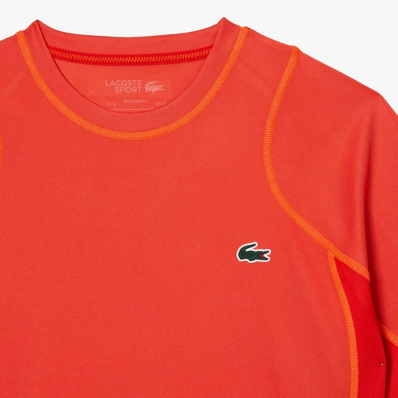 Men's Lacoste Abrasion-Resistant Tennis T-Shirt Orange Red Orange | TKF051879