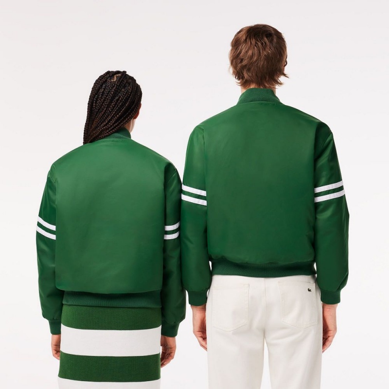 Men's Lacoste Archive Badge Bomber Jackets Pine green | GIW501823