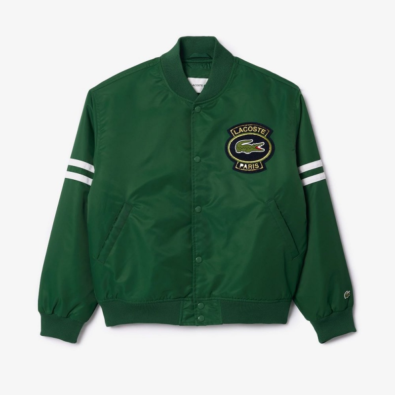 Men's Lacoste Archive Badge Bomber Jackets Pine green | GIW501823