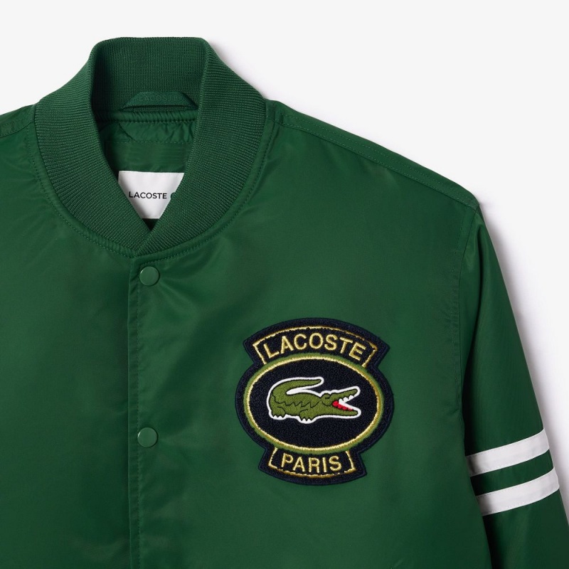 Men's Lacoste Archive Badge Bomber Jackets Pine green | GIW501823