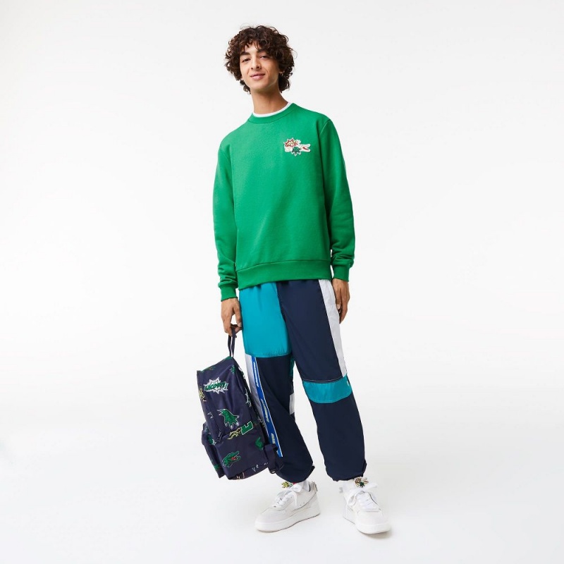 Men's Lacoste Badge Organic Cotton Sweatshirt Green | PKV190326