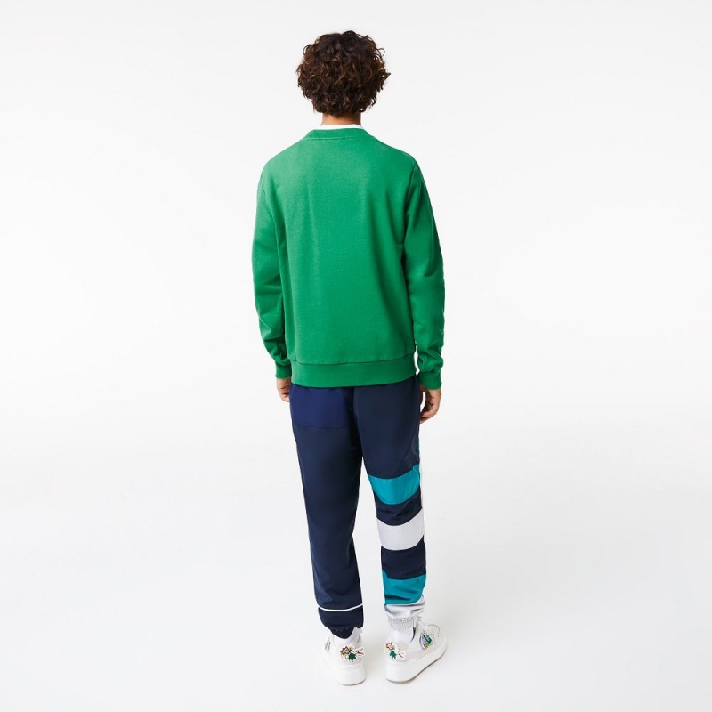 Men's Lacoste Badge Organic Cotton Sweatshirt Green | PKV190326