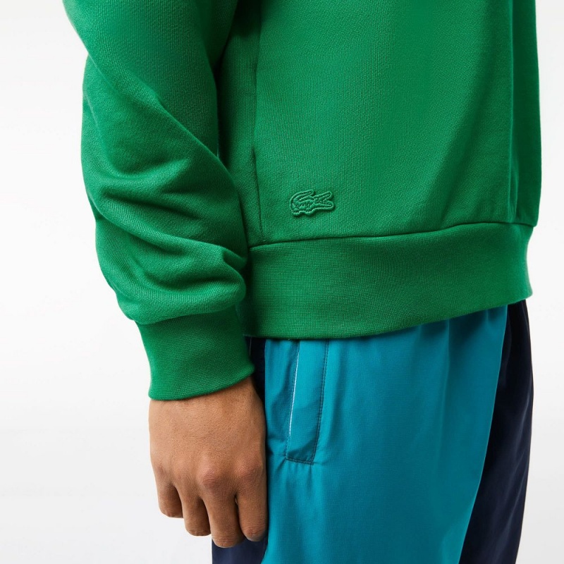 Men's Lacoste Badge Organic Cotton Sweatshirt Green | PKV190326