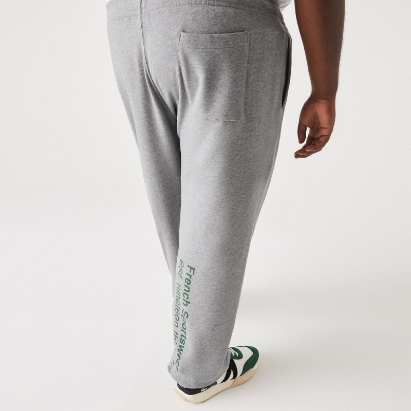 Men's Lacoste Big Fit Cotton Fleece Sweatpants Grey Chine | WFR271098