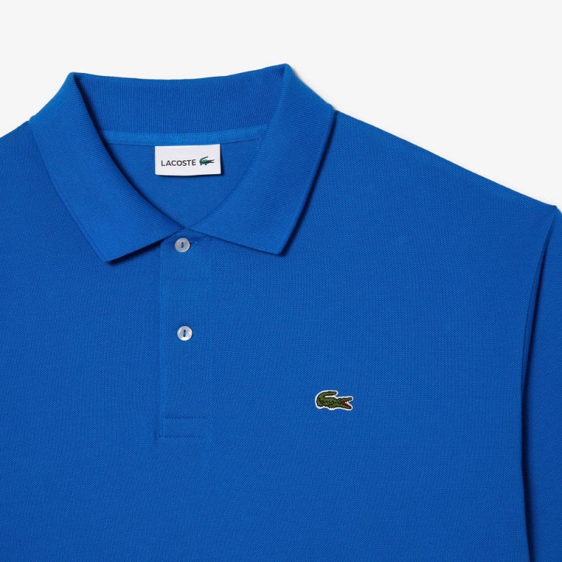 Men's Lacoste Big Fit Cotton Petit Piqué Polo Shirts Kingdom Blue | TDQ980673