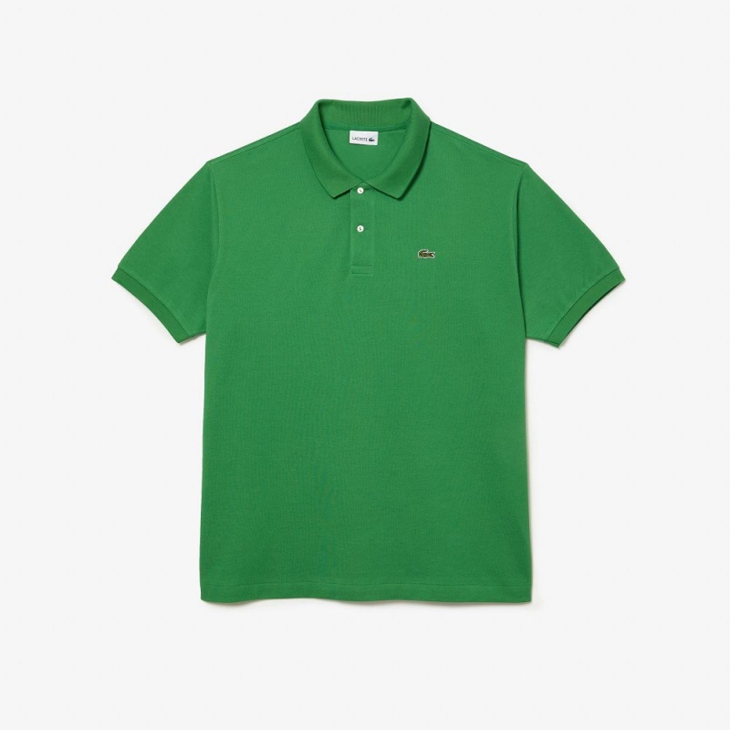 Men\'s Lacoste Big Fit Cotton Petit Piqué Polo Shirts Tarragon Green | MTZ749061