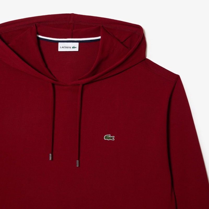 Men's Lacoste Big Fit Hooded T-Shirt Bordeaux | BCF503427