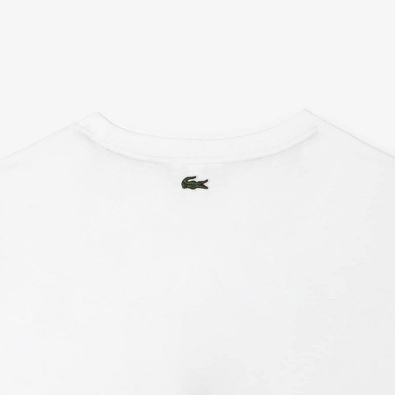 Men's Lacoste Big Fit Jersey T-Shirt White | UYL648301