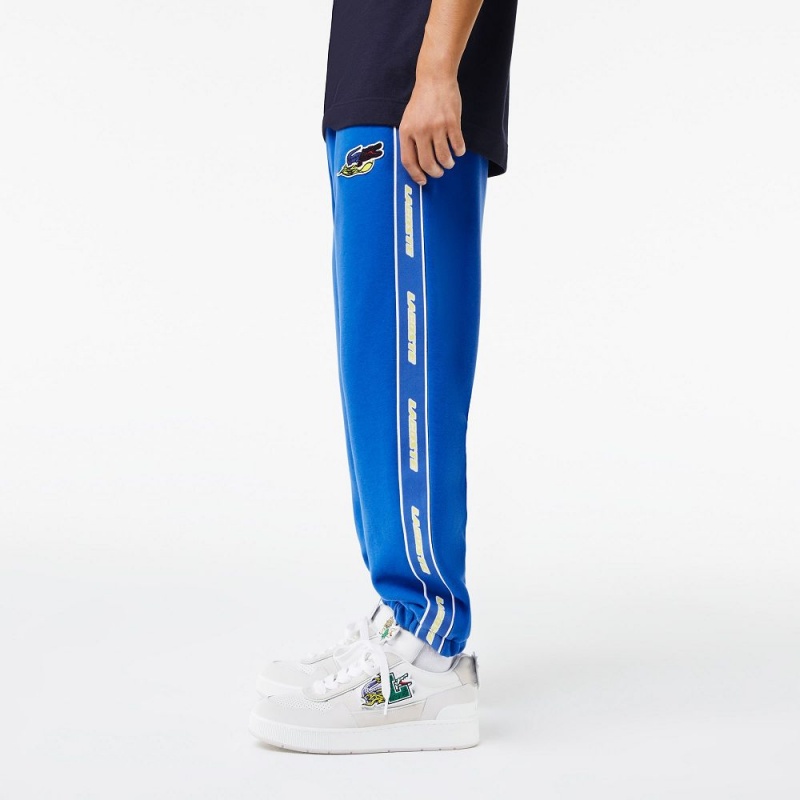 Men's Lacoste Branded Band Sweatpants Blue | DSC904276