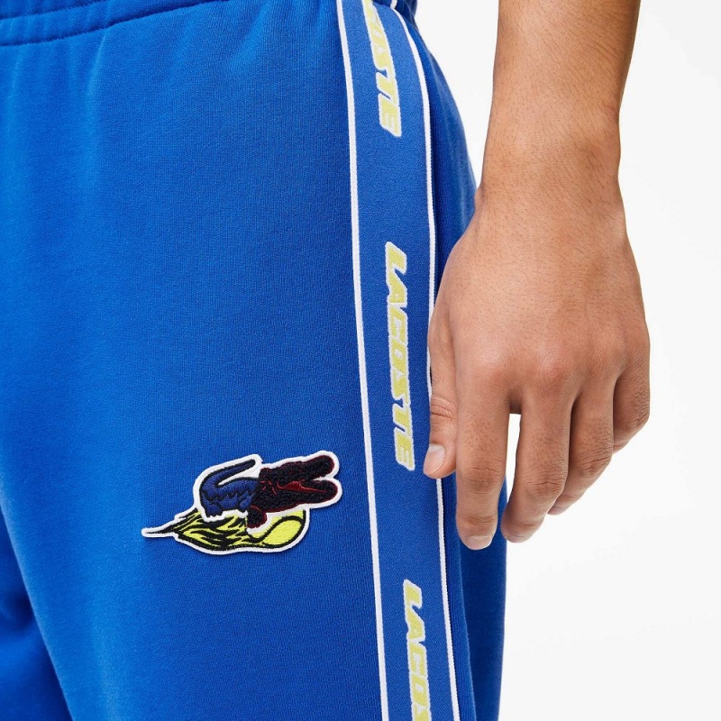 Men's Lacoste Branded Band Sweatpants Blue | DSC904276