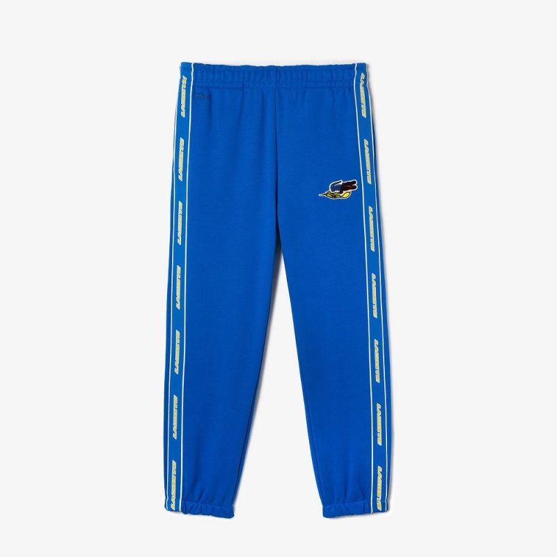 Men's Lacoste Branded Band Sweatpants Blue | DSC904276