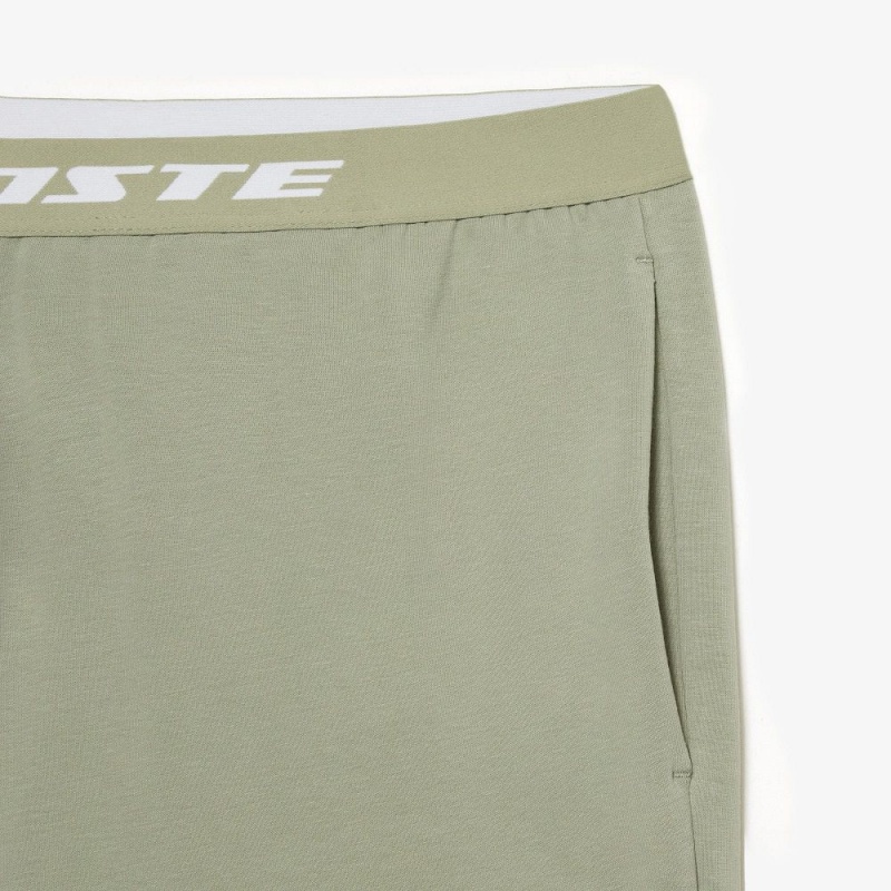 Men's Lacoste Branded Leg Lounge Pants Khaki Green | XCW543210