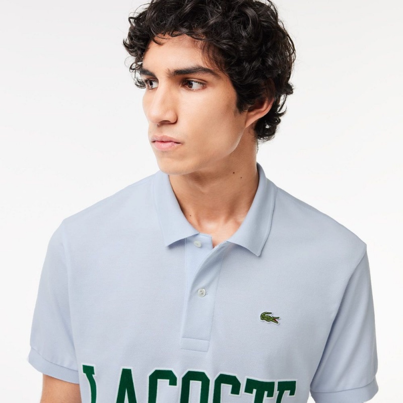 Men's Lacoste Branded Piqué Polo Shirts Phoenix blue | KVY784650