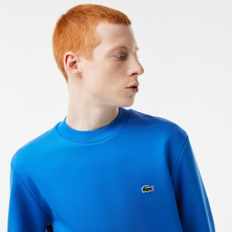 Men's Lacoste Brushed Fleece Sweatshirt Blue | XUV680392