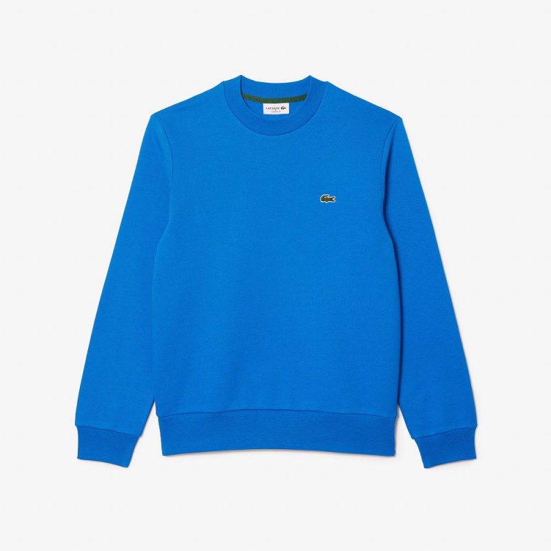 Men's Lacoste Brushed Fleece Sweatshirt Blue | XUV680392