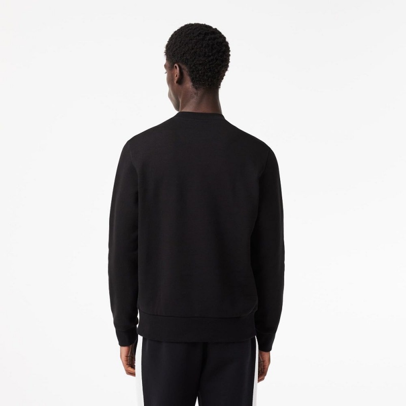 Men's Lacoste Brushed Fleece Sweatshirt Black | ACS704652