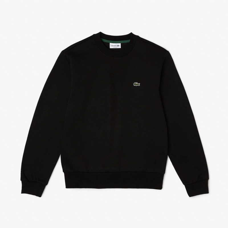 Men's Lacoste Brushed Fleece Sweatshirt Black | ACS704652