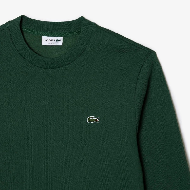 Men's Lacoste Brushed Fleece Sweatshirt Dark Green | AMW839627