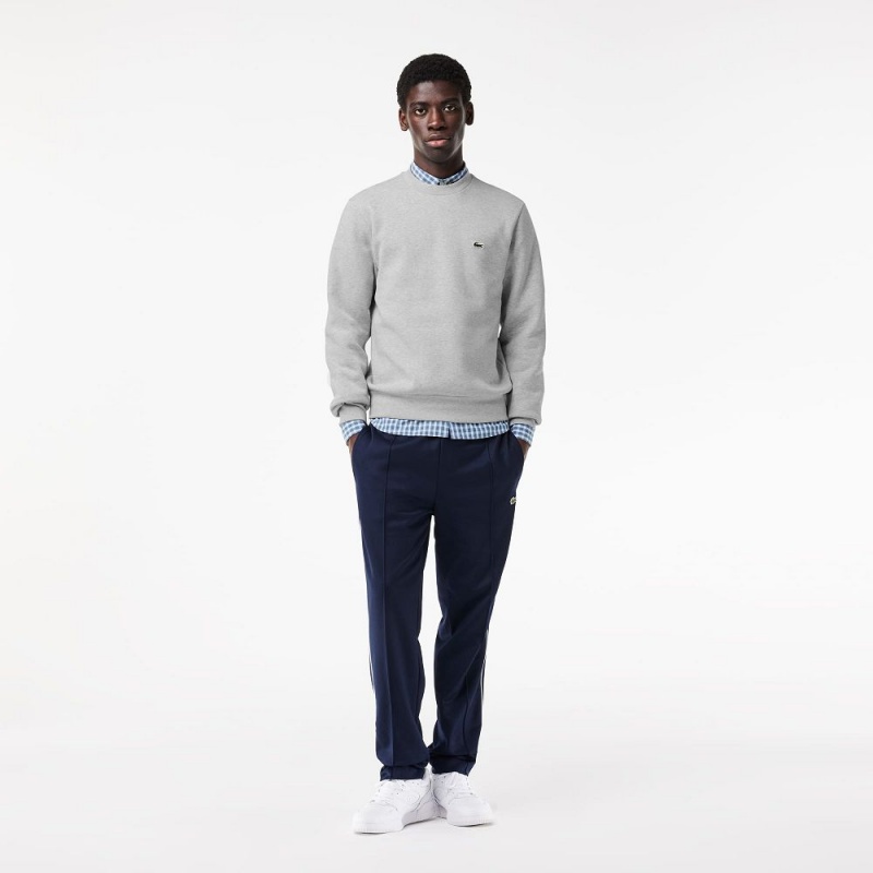 Men's Lacoste Brushed Fleece Sweatshirt Grey Chine | QEJ948531