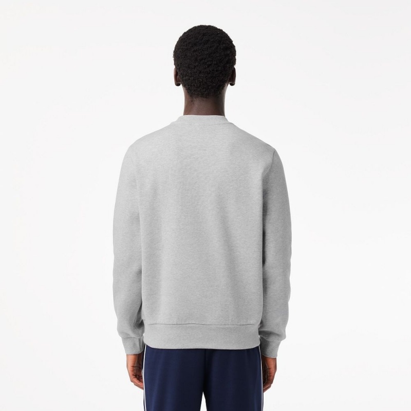 Men's Lacoste Brushed Fleece Sweatshirt Grey Chine | QEJ948531