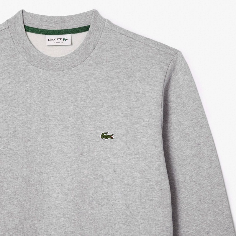 Men's Lacoste Brushed Fleece Sweatshirt Grey Chine | QEJ948531