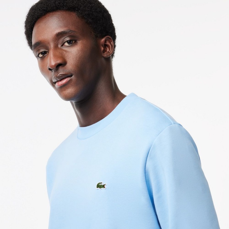 Men's Lacoste Brushed Fleece Sweatshirt Pastel blue | YLP762984