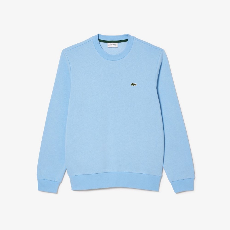 Men's Lacoste Brushed Fleece Sweatshirt Pastel blue | YLP762984