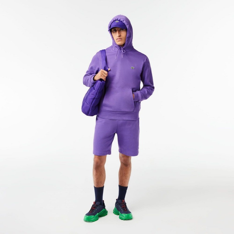 Men's Lacoste Classic Fit Cotton Blend Hoodie Purple | COR794286