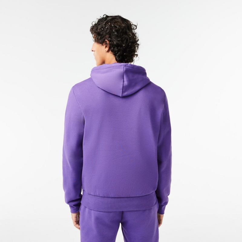 Men's Lacoste Classic Fit Cotton Blend Hoodie Purple | COR794286