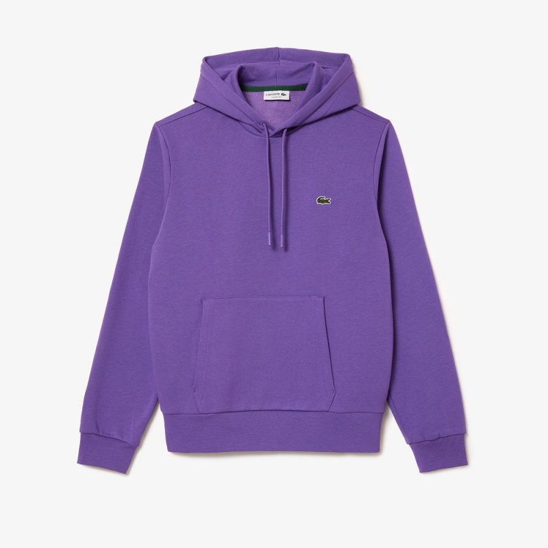 Men's Lacoste Classic Fit Cotton Blend Hoodie Purple | COR794286