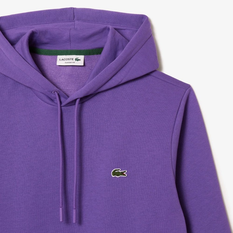 Men's Lacoste Classic Fit Cotton Blend Hoodie Purple | COR794286