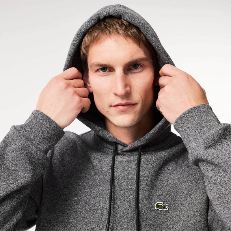 Men's Lacoste Classic Fit Cotton Blend Hoodie Dark Grey | IDL197423