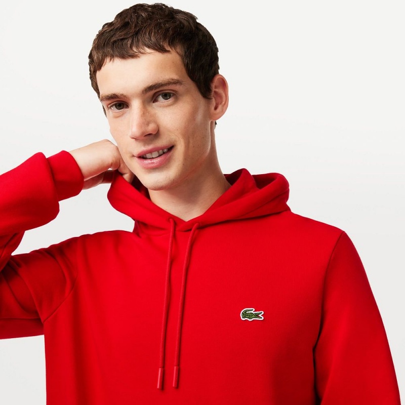 Men's Lacoste Classic Fit Cotton Blend Hoodie Red | MVY504613